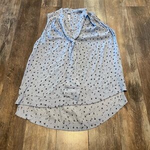 Free People Blue Sleeveless Top with Pattern